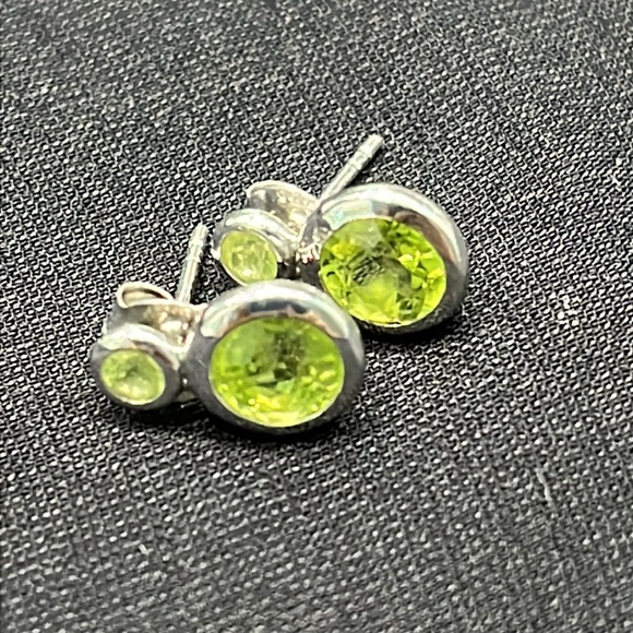Peridot 14KGP Stud Earrings - Picture 2 of 5